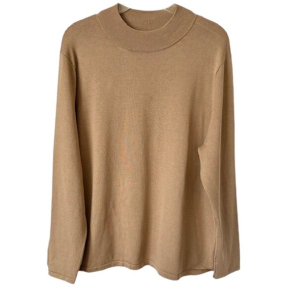 Pendleton Silk Blend Mock Neck Full Sleeve Sweater - Golden Tan - 2X - Picture 1 of 6
